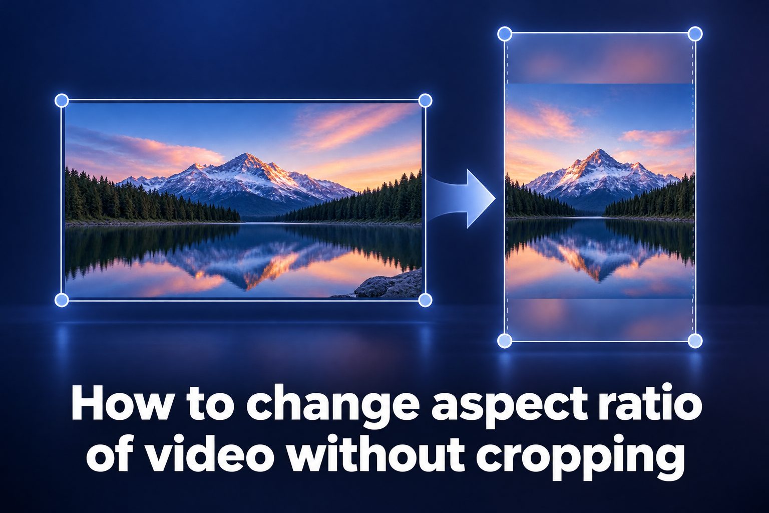 Video aspect ratio options displayed on a laptop screen